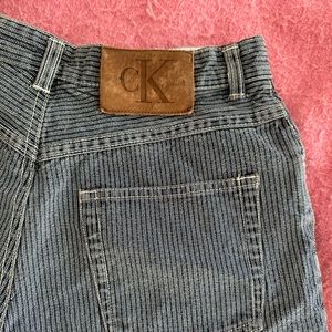 Calvin Klein striped denim shorts